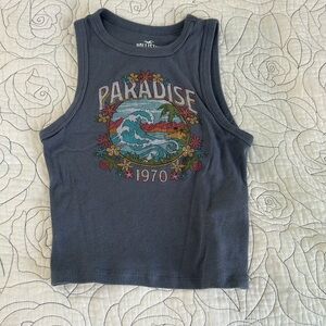 Hollister Blue Paradise Graphic Tank Top